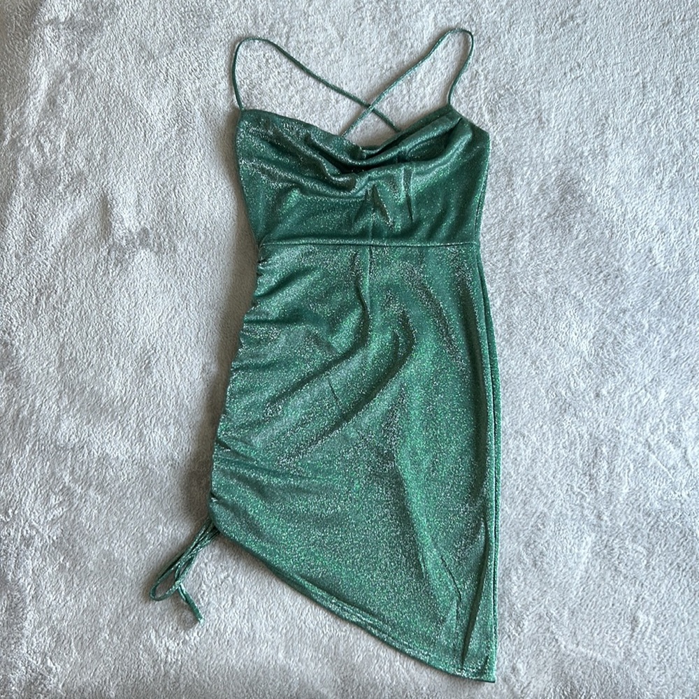 Draped Cinched Mini Dress